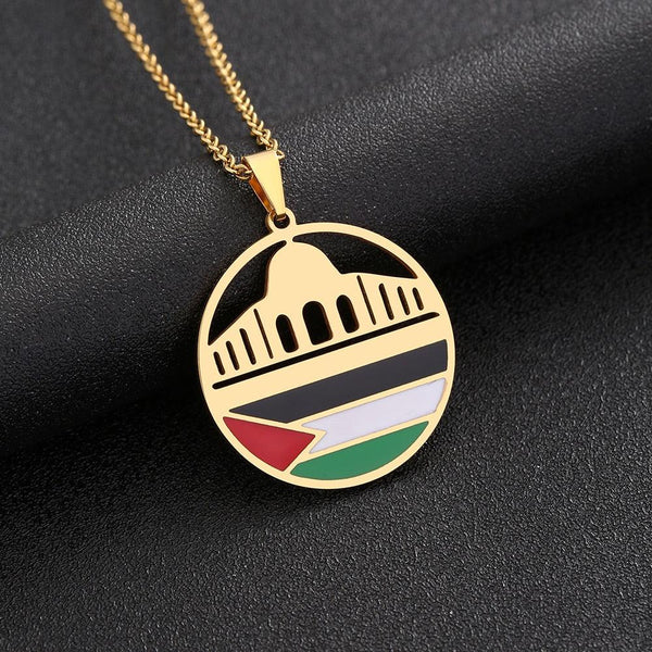 Al-Aqsa Mosque Palestine Flag Necklace