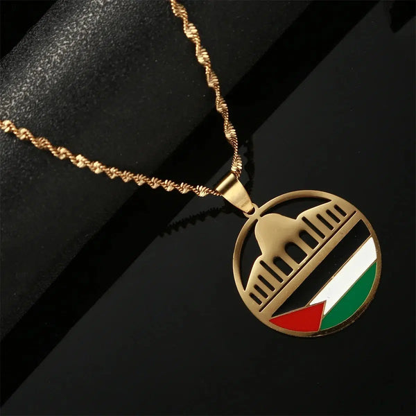 Al-Aqsa Mosque Palestine Flag Necklace