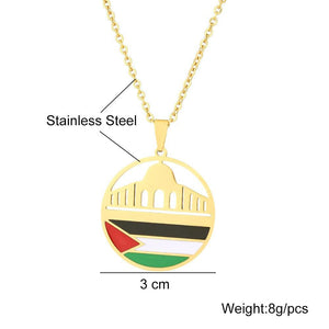 Al-Aqsa Mosque Palestine Flag Necklace