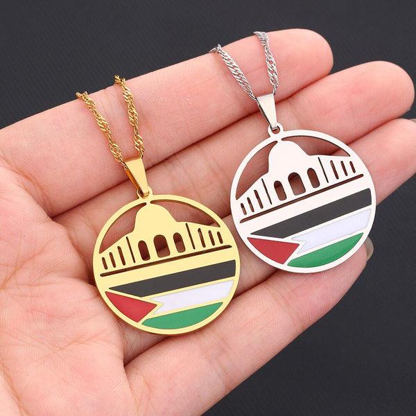 Al-Aqsa Mosque Palestine Flag Necklace