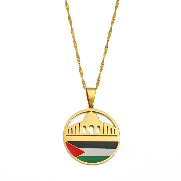 Al-Aqsa Mosque Palestine Flag Necklace