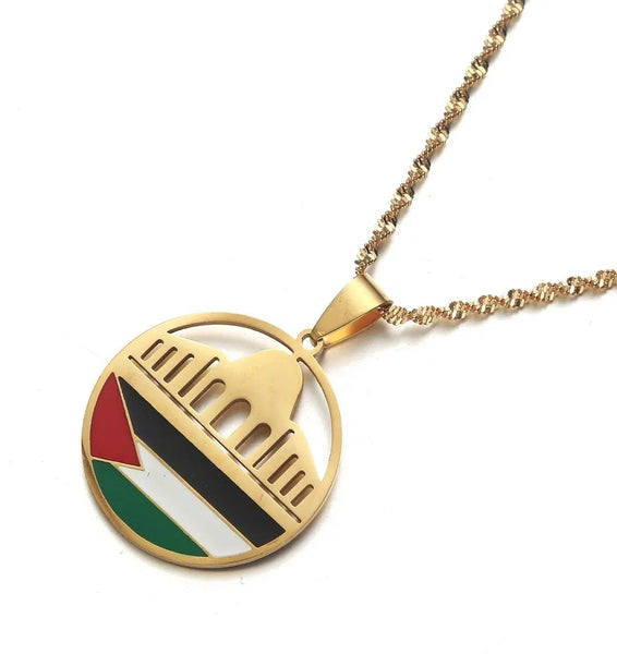 Al-Aqsa Mosque Palestine Flag Necklace