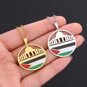 Al-Aqsa Mosque Palestine Flag Necklace