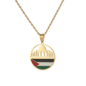 Al-Aqsa Mosque Palestine Flag Necklace