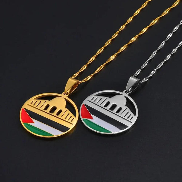 Al-Aqsa Mosque Palestine Flag Necklace