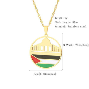 Al-Aqsa Mosque Palestine Flag Necklace