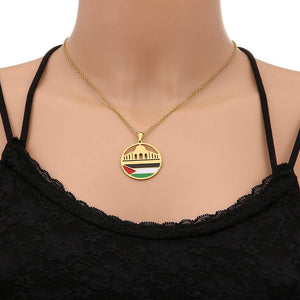 Al-Aqsa Mosque Palestine Flag Necklace