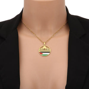 Al-Aqsa Mosque Palestine Flag Necklace