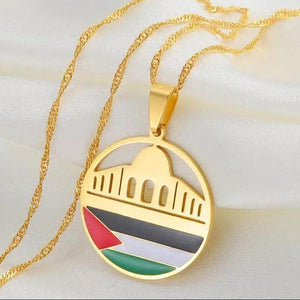 Al-Aqsa Mosque Palestine Flag Necklace