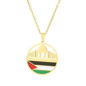 Al-Aqsa Mosque Palestine Flag Necklace