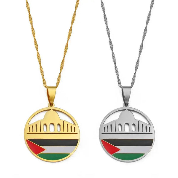 Al-Aqsa Mosque Palestine Flag Necklace