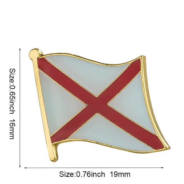 Alabama State Flag Lapel Pin - Enamel Pin Flag