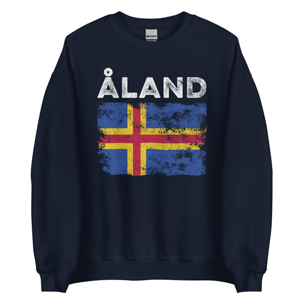 Åland Flag Distressed Åland Island Flag Sweatshirt