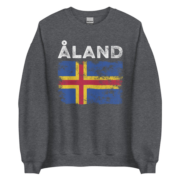 Åland Flag Distressed Åland Island Flag Sweatshirt