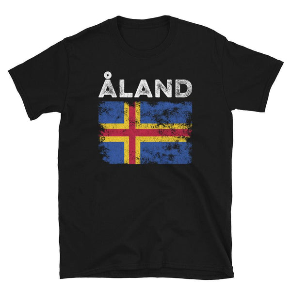 Åland Flag Distressed Åland Island Flag T-Shirt