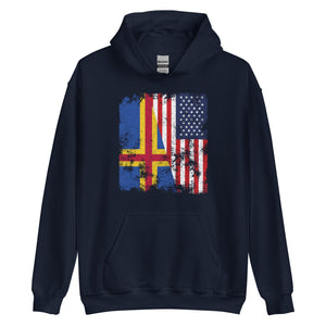 Aland USA Flag - Half American Hoodie