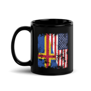 Aland USA Flag - Half American Mug