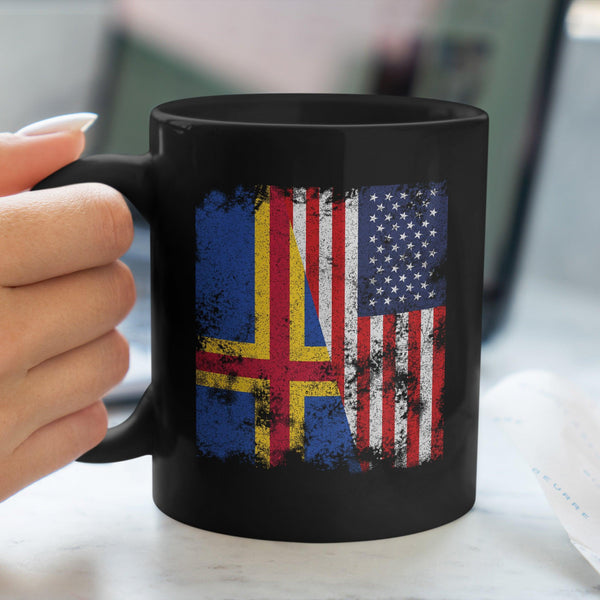 Åland USA Flag - Half American Mug