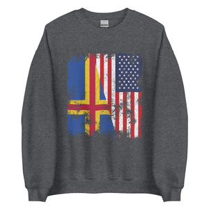 Aland USA Flag - Half American Sweatshirt