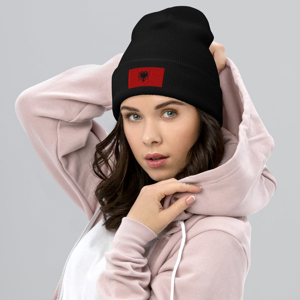 Albania Flag Beanie - Embroidered Winter Hat