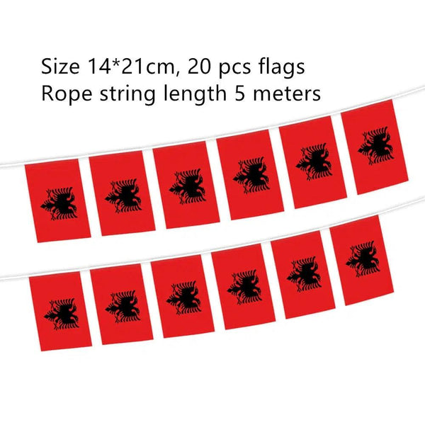 Albania Flag Bunting Banner - 20Pcs