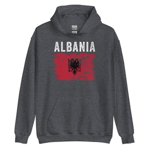 Albania Flag Distressed - Albanian Flag Hoodie