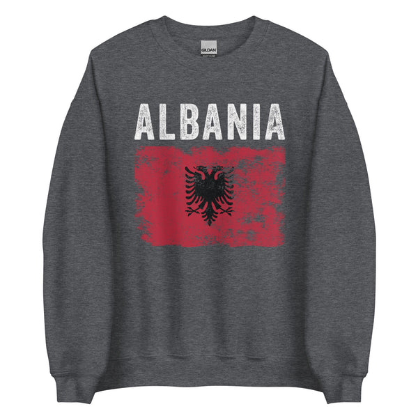 Albania Flag Distressed - Albanian Flag Sweatshirt