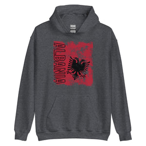 Albania Flag Distressed Hoodie