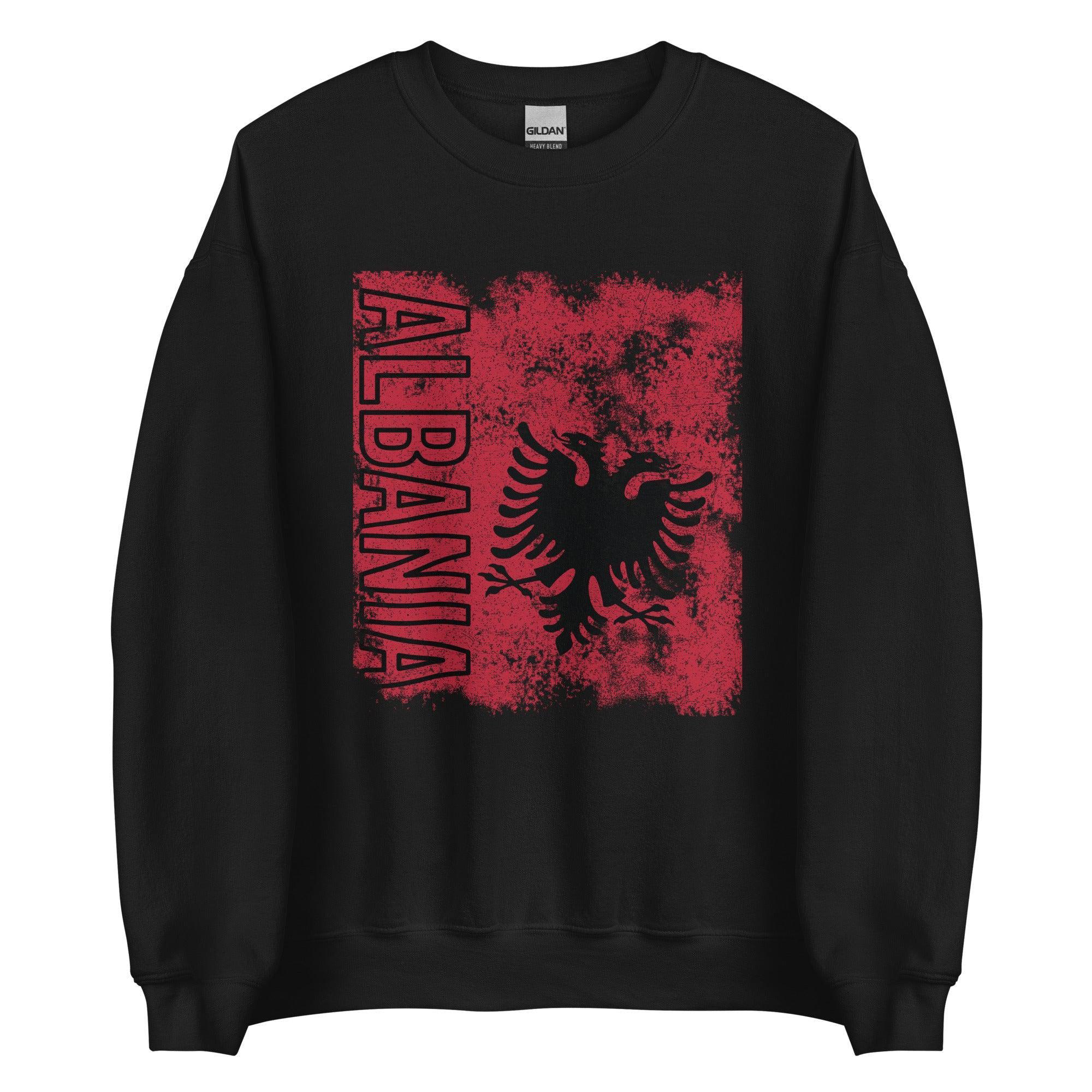 Albania Flag Distressed Sweatshirt