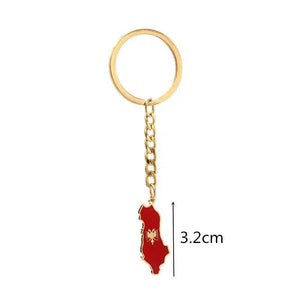 Albania Flag Map Keychain