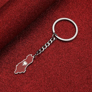 Albania Flag Map Keychain