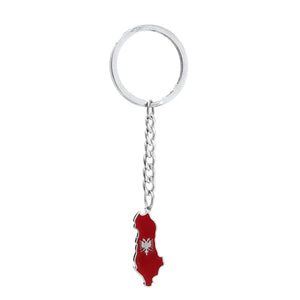 Albania Flag Map Keychain