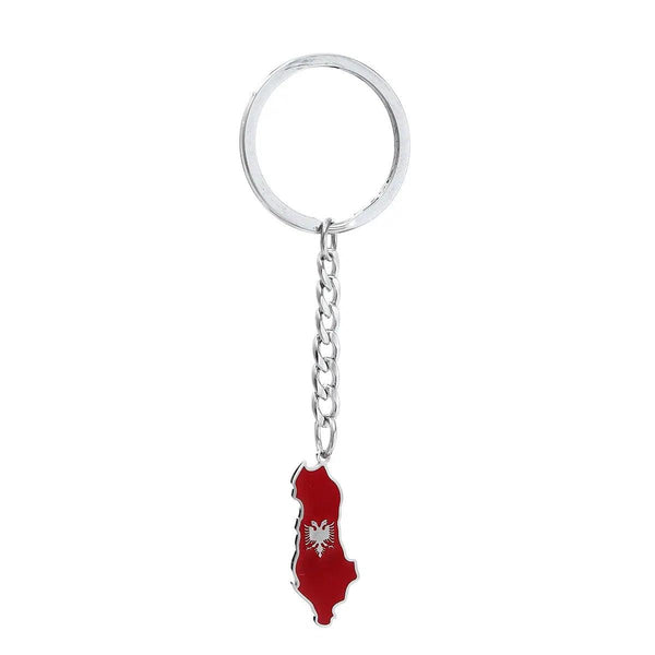 Albania Flag Map Keychain