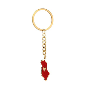 Albania Flag Map Keychain