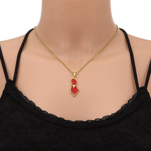 Albania Flag Map Necklace