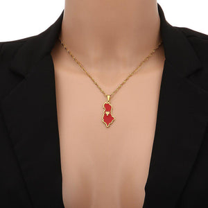 Albania Flag Map Necklace