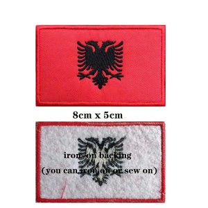 Albania Flag Patch - Iron On/Hook & Loop Patch