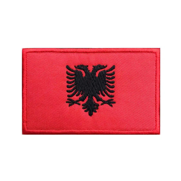 Albania Flag Patch - Iron On/Hook & Loop Patch