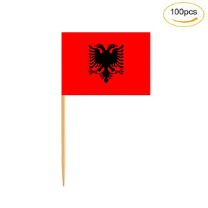 Albania Flag Toothpicks - Cupcake Toppers (100Pcs)