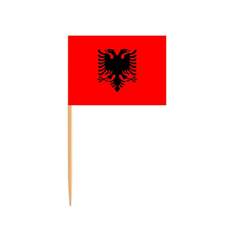 Albania Flag Toothpicks - Cupcake Toppers (100Pcs)