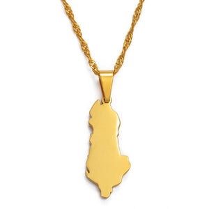 Albania Map Necklace