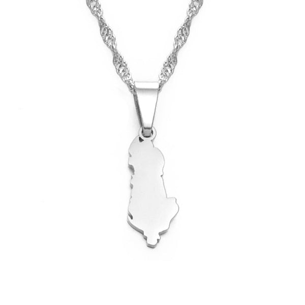 Albania Map Necklace