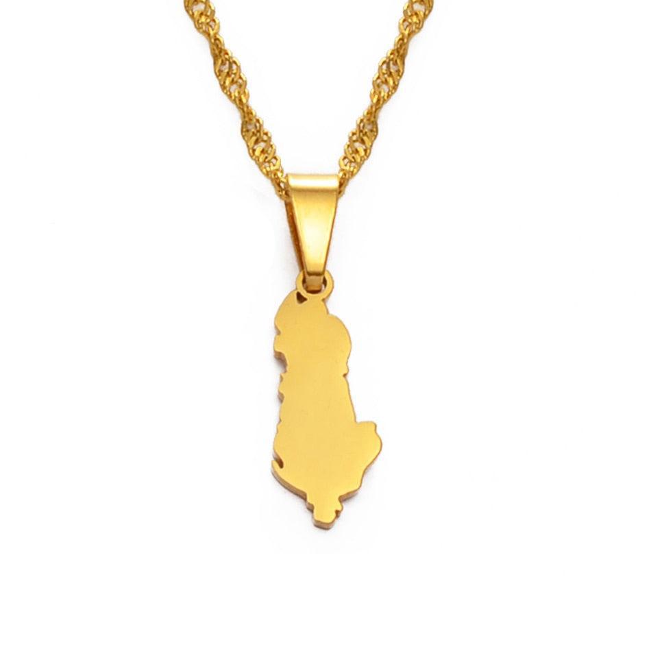 Albania Map Necklace