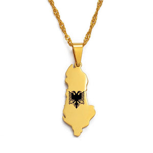 Albania Map Necklace