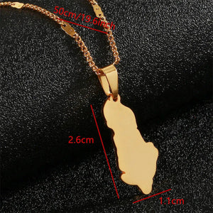 Albania Map Necklace