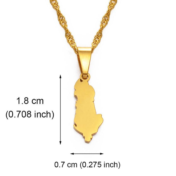 Albania Map Necklace