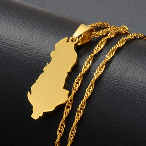 Albania Map Necklace