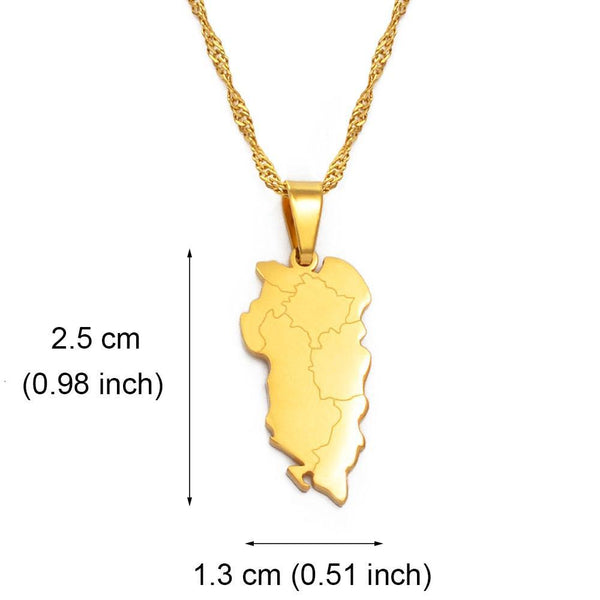 Albania Map Necklace