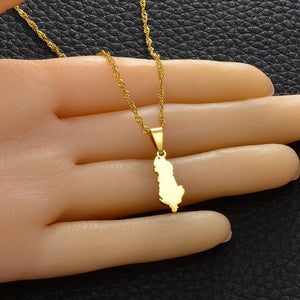 Albania Map Necklace