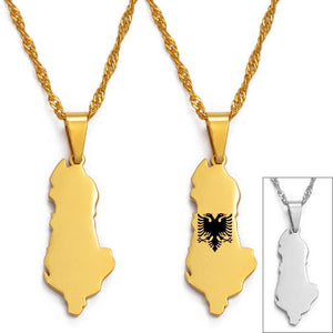 Albania Map Necklace